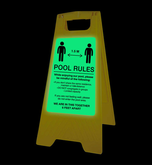 Glow In The Dark - Yellow A-Frame - Pool Rules 5