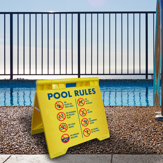 Pool Rules 6 - Evarite A-Frame Sign