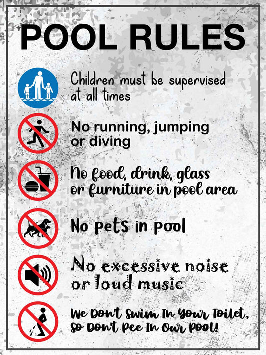 Pool Rules 7 Sign