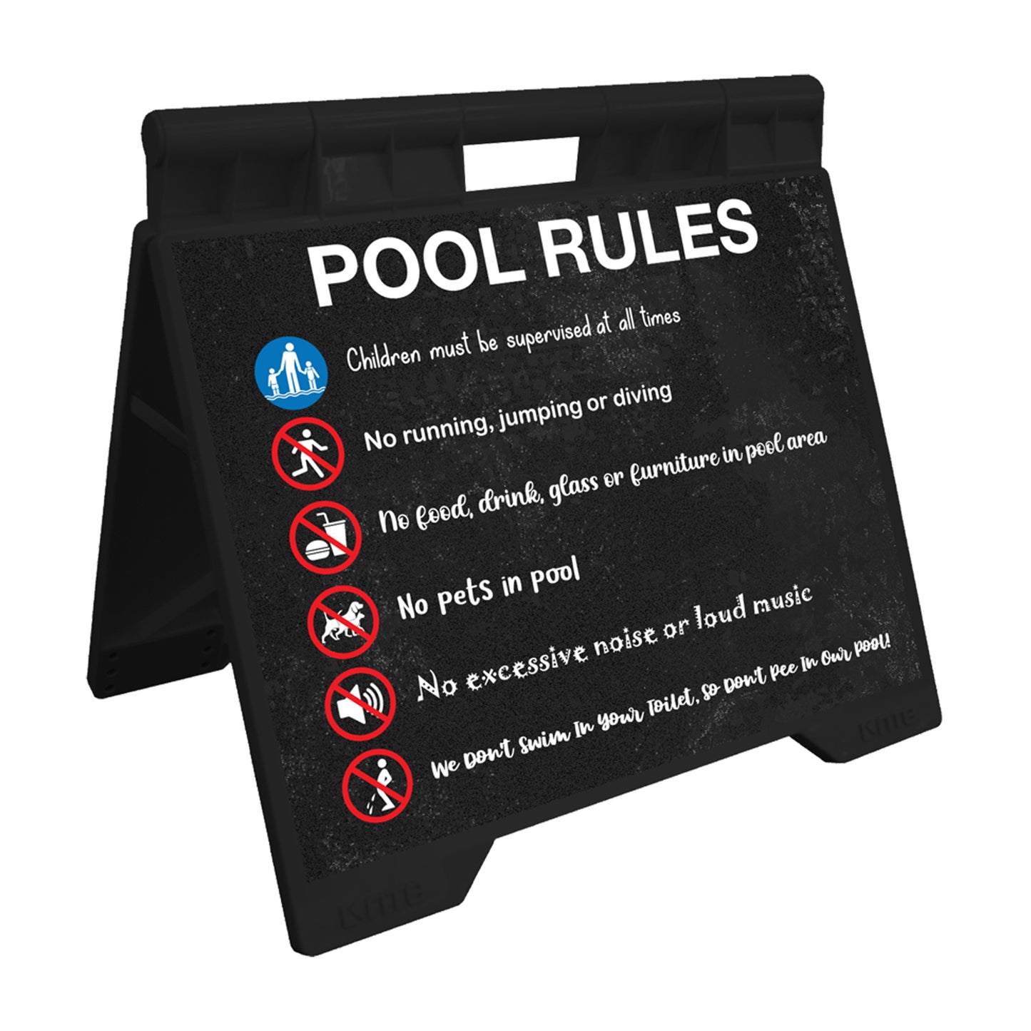 Pool Rules 7 - Evarite A-Frame Sign