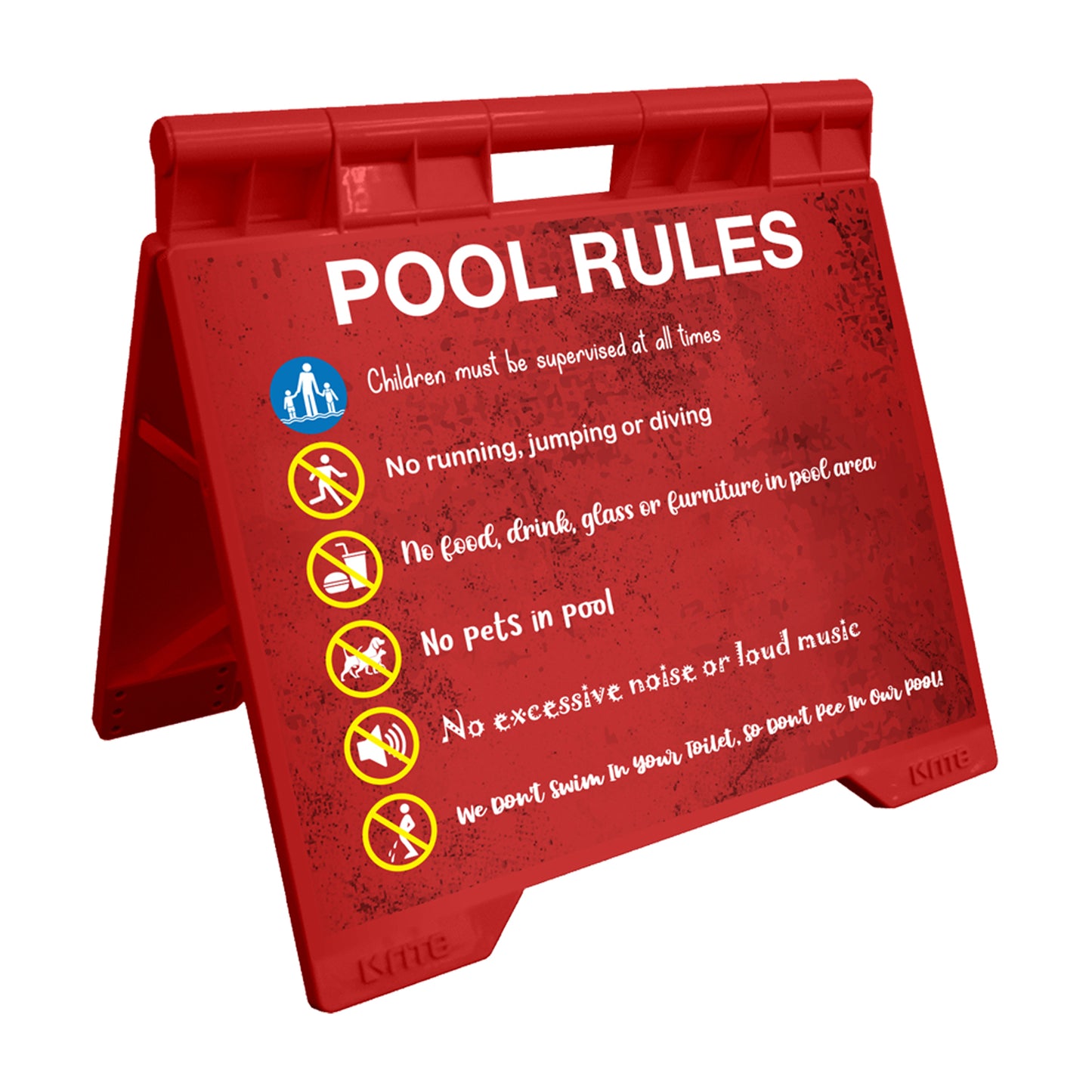 Pool Rules 7 - Evarite A-Frame Sign