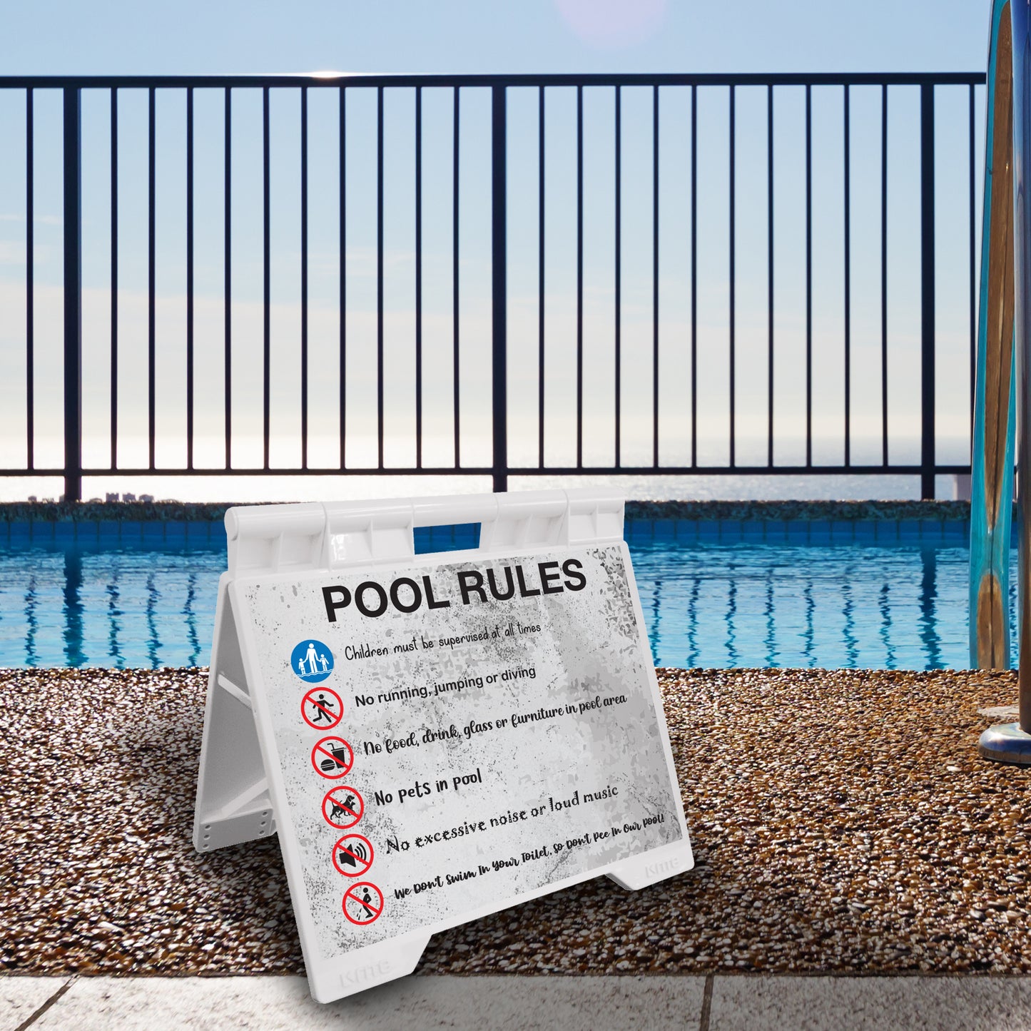 Pool Rules 7 - Evarite A-Frame Sign