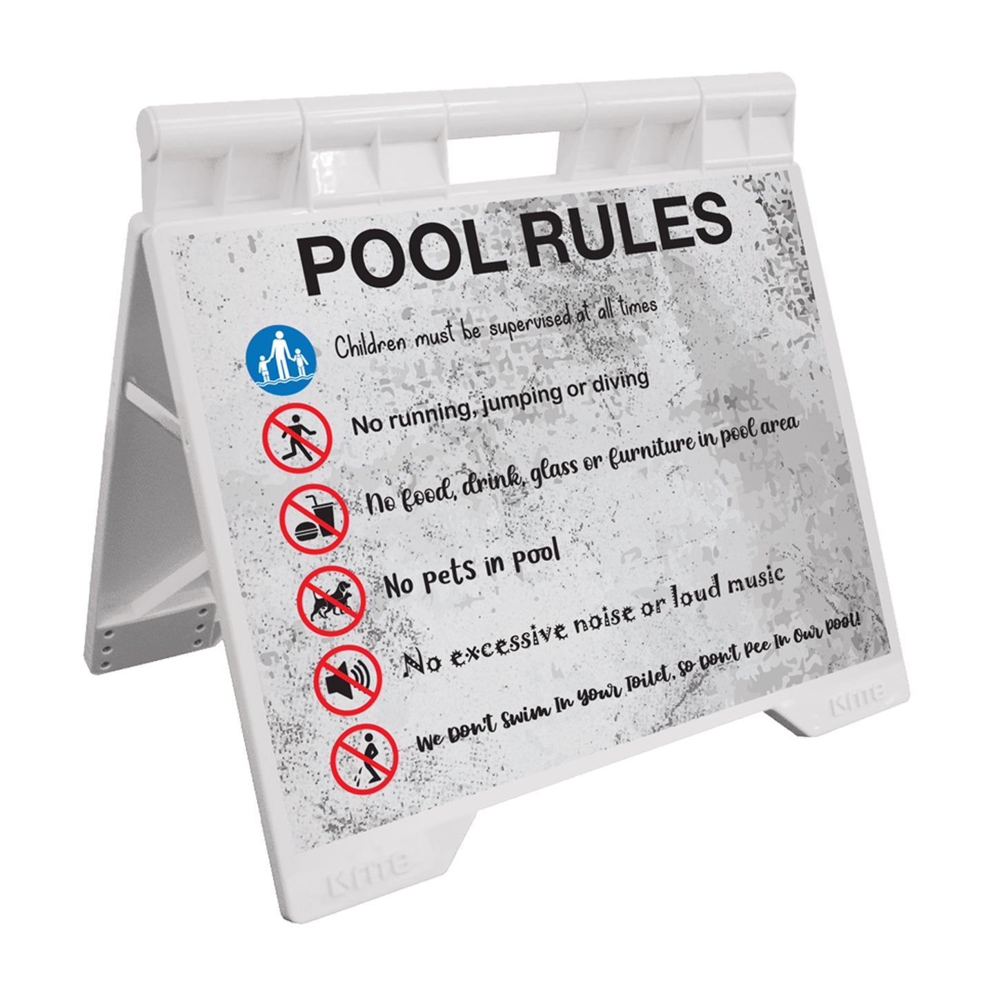 Pool Rules 7 - Evarite A-Frame Sign