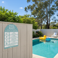 Pool Rules Sign Arch Aqua Background