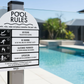 Pool Rules Sign Arch Black
