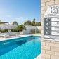 Pool Rules Sign Arch Charcoal