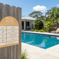 Pool Rules Sign Arch Sand Background
