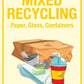 Premium Mixed Recycling Wheelie Bin Stickers