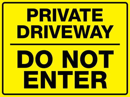 Private Driveway Do Not Enter Large Bin Sticker