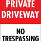 Private Driveway No Trespassing Wheelie Bin Sticker