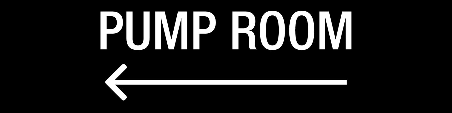 Pump Room Left Arrow - Statutory Sign