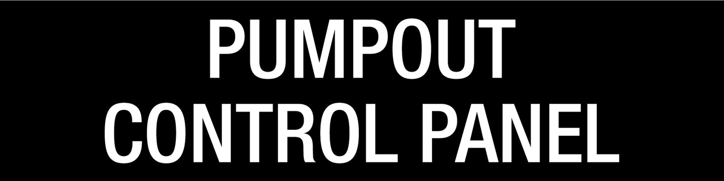 Pumpout Control Panel - Statutory Sign