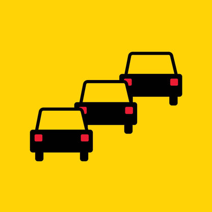 Queued Traffic Ahead Symbol Multi Message Traffic Sign