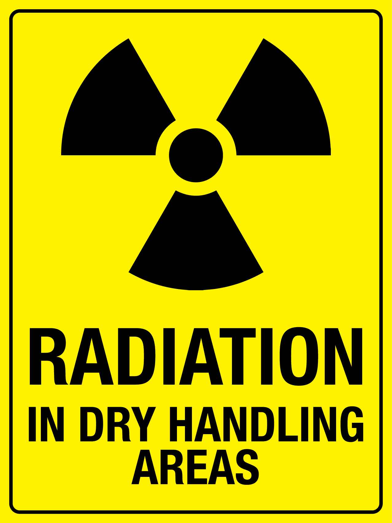 Radiation In Dry Handling Areas Sign – New Signs