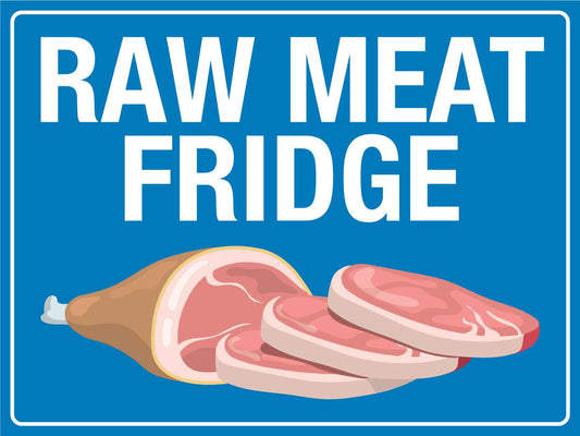 Raw Meat Fridge Sign