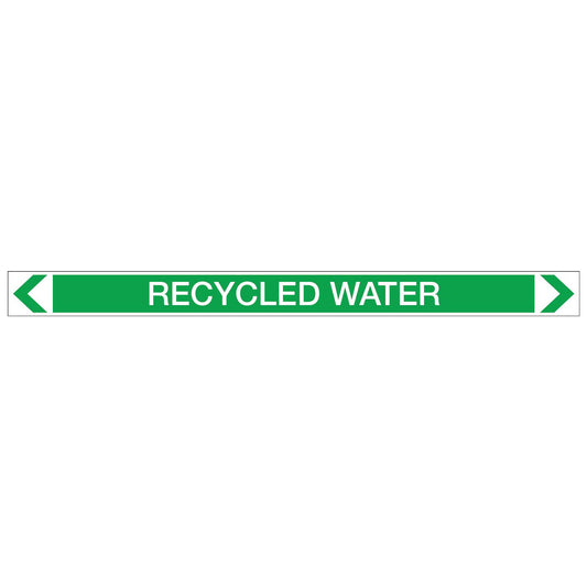 Water- Recycled Water - Pipe Marker Sticker