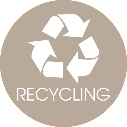 Recycling Fawn Background Circle Bin Sticker