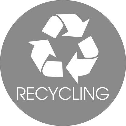Recycling Grey Background Circle Bin Sticker