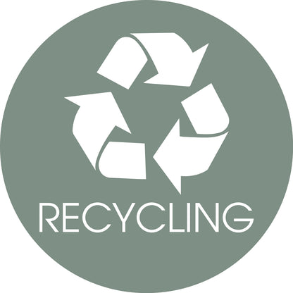 Recycling Sage Background Circle Bin Sticker