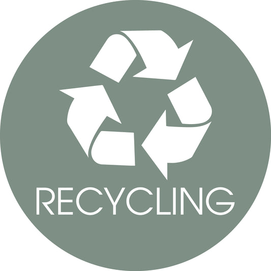 Recycling Sage Background Circle Bin Sticker
