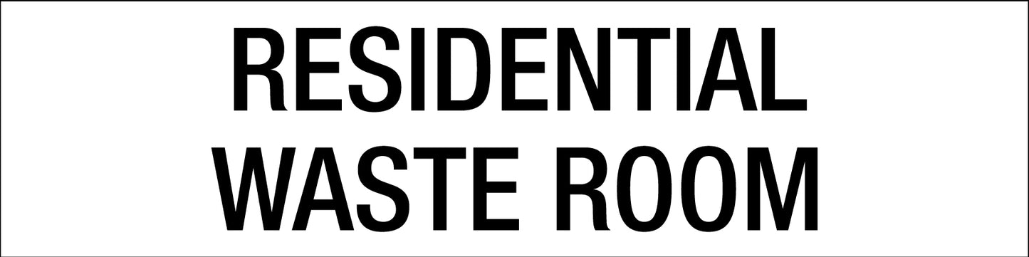 Residential Waste Room - Statutory Sign