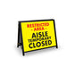 A-Frame Landscape Black - Restricted Area Aisle Temporary Closed Corflute Inserts