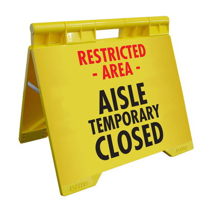 Restricted Area Aisle Temporary Closed - Evarite A-Frame Sign