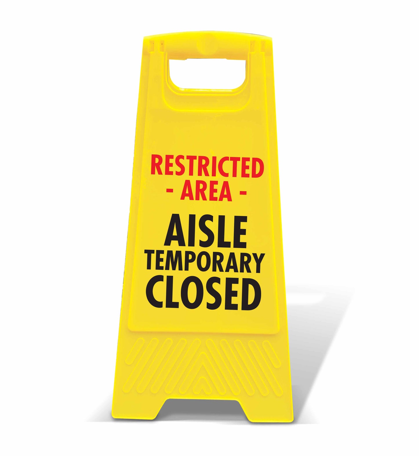 Yellow A-Frame - Restricted Area Aisle Temporary Closed