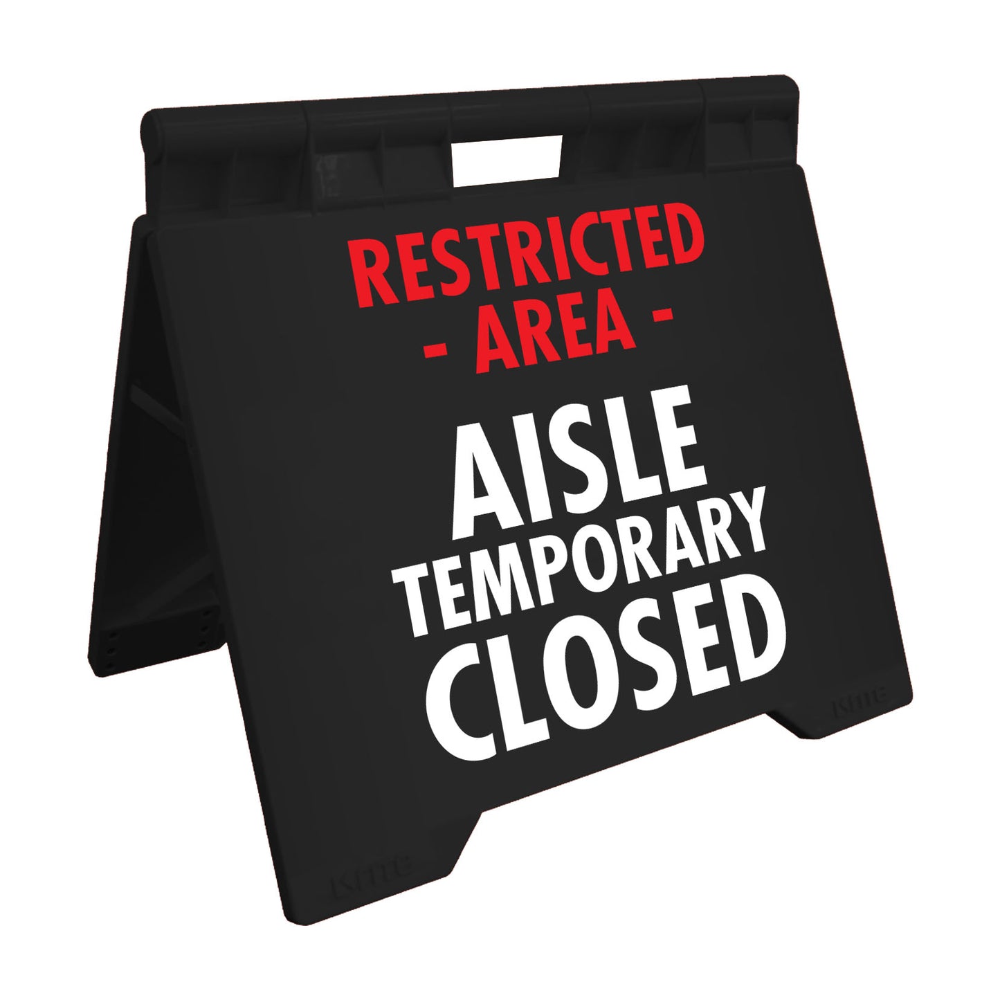 Restricted Area Aisle Temporary Closed - Evarite A-Frame Sign