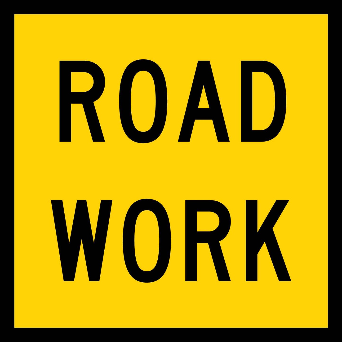 Road Work Multi Message Traffic Sign