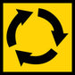 Roundabout Ahead Yellow Multi Message Traffic Sign