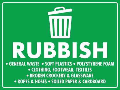 Rubbish General Waste Soft Plastics Large Bin Sticker