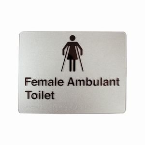 Female Ambulant Toilet - Braille Sign