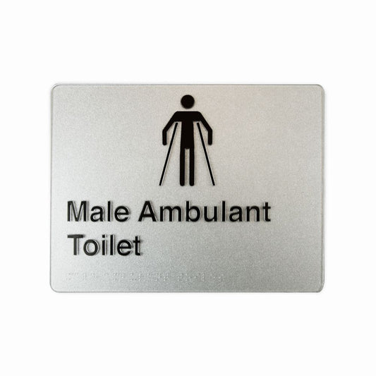 Male Ambulant Toilet - Braille Sign