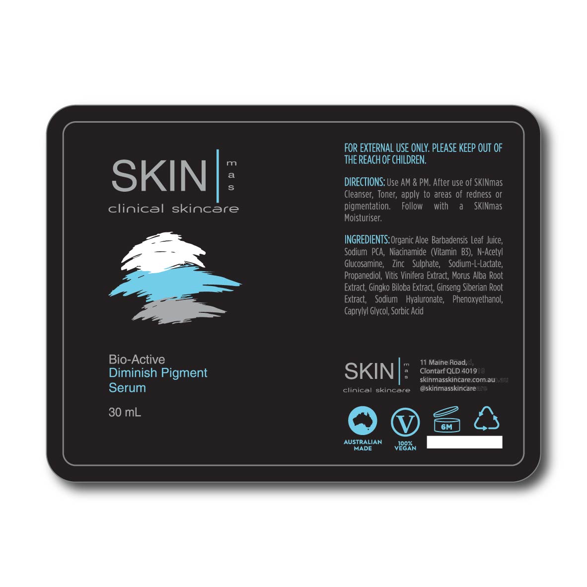 SM Bio-Active Diminish Pigment Serum Label