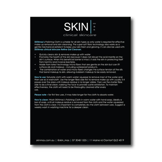 SM Skincare Polishing Cloth Instructions Flyer
