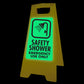 Glow In The Dark - Yellow A-Frame - Safety Shower Emergency Use Only