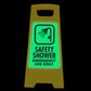 Glow In The Dark - Yellow A-Frame - Safety Shower Emergency Use Only