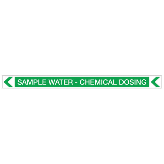 Pool/Spa - Sample Water - Chemical Dosing (Left) - Pipe Marker Sticker