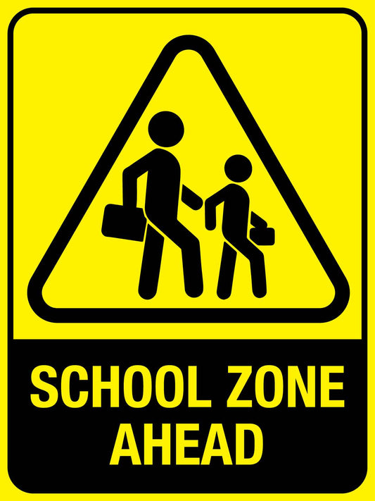 School Zone Ahead Sign