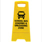 Yellow A-Frame - School Bus Loading & Unloading Zone