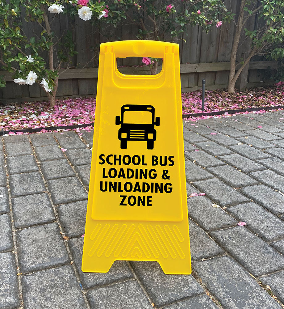 Yellow A-Frame - School Bus Loading & Unloading Zone
