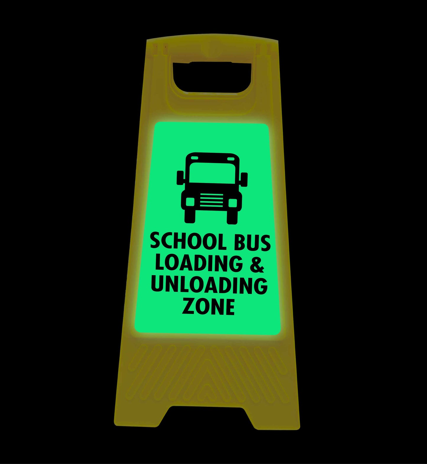 Glow In The Dark - Yellow A-Frame - School Bus Loading & Unloading Zone