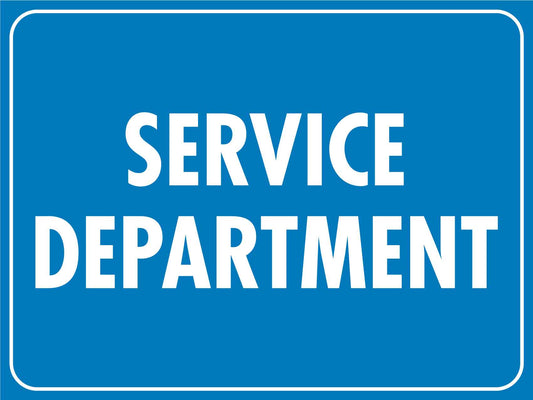 Service Department Sign