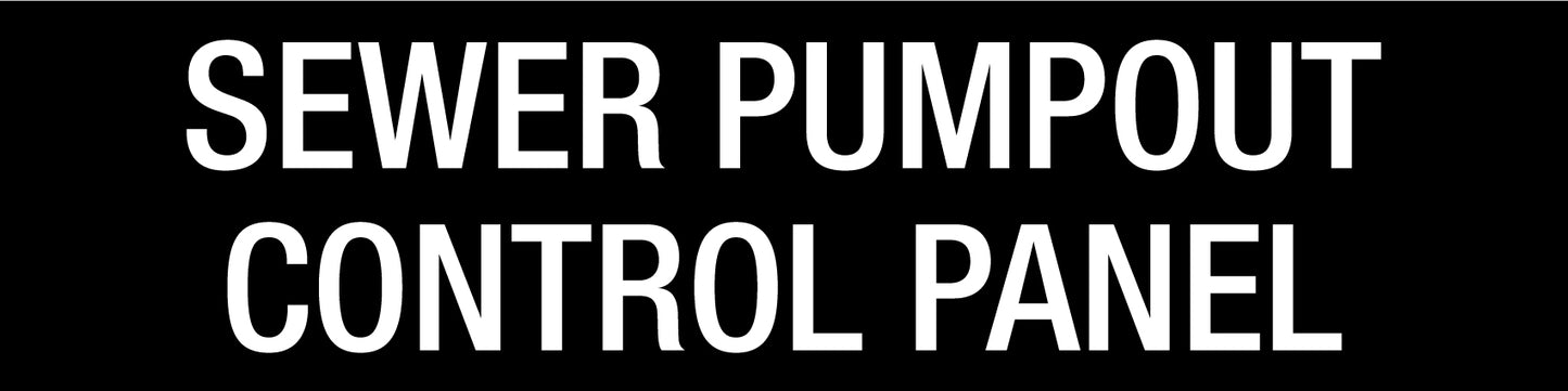 Sewer Pumpout Control Panel - Statutory Sign