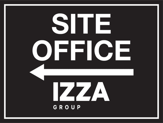 IZG Site Office Left Arrow 300mm x 225mm Sign