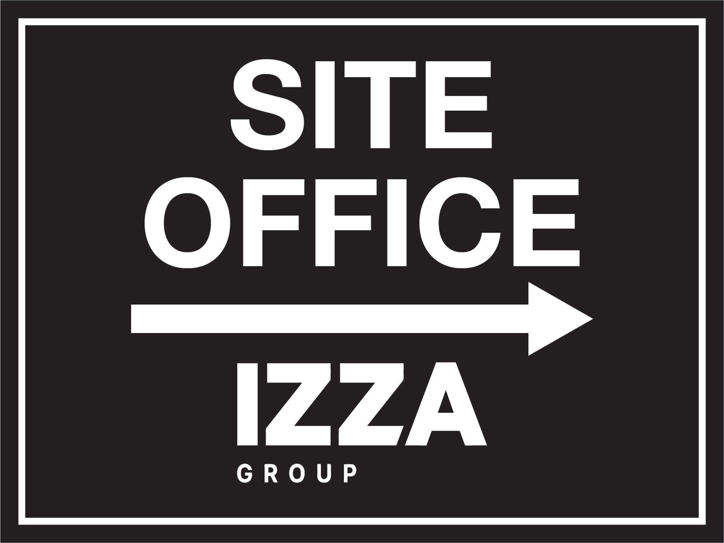 IZG Site Office Right Arrow 300mm x 225mm Sign