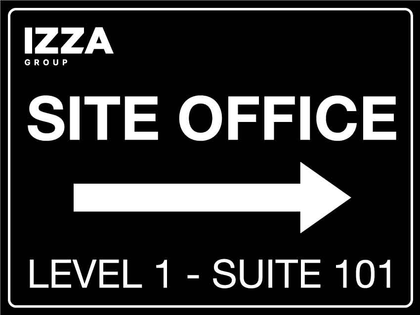 IZG Site Office Small Logo- Right 300mm 225mm Sign