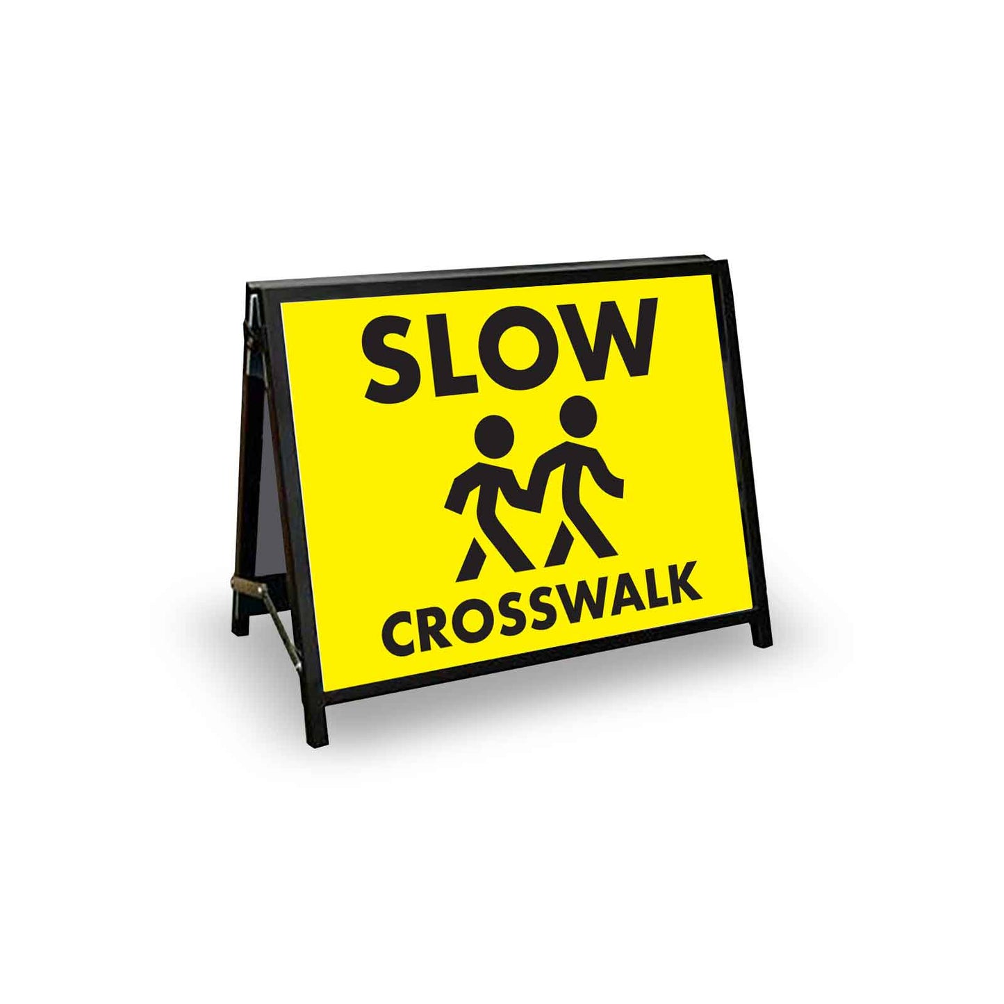 A-Frame Landscape Black - Slow Crosswalk Corflute Inserts