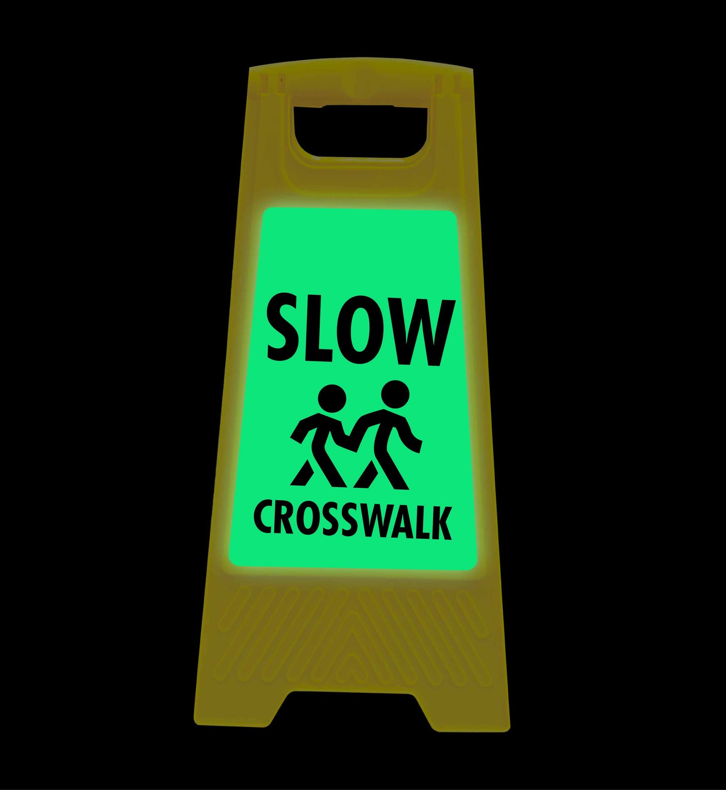 Glow In The Dark - Yellow A-Frame - Slow Crosswalk